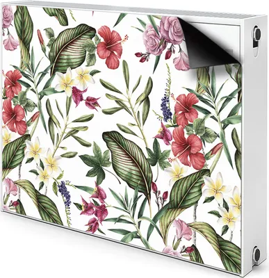 Produktbild von Magnet Heizung Verkleidung Abdeckung Heizung Heizkörperabdeckung 110x60 cm  - Tropische Blumen