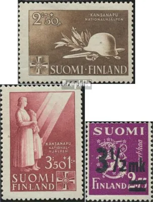 Produktbild von Briefmarken Finnland 1943 Mi 275-276,277 (kompl.Ausg.) postfrisch Nationalhilfe