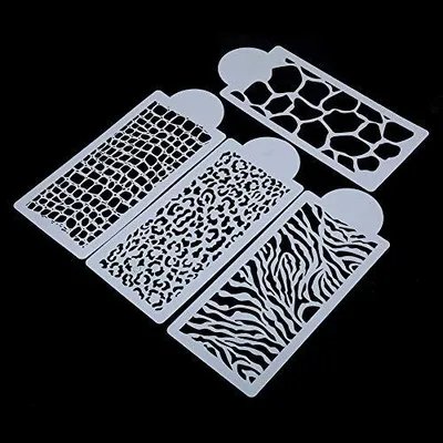 Kuchenschablonen-Set, 4 Stück PVC, 25,4x11,3 cm, verschiedene Muster