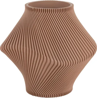 Produktbild von Present Time - Vase Twisted Rib - Sanftes Braun - Ø18cm