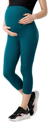 Image de Leggings de grossesse 3/4 pour femmes Be Mammy en Coton BE20-284 (vert émeraude, M)