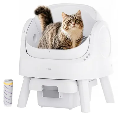 Productafbeelding van PetPivot: Zelfreinigende kattenbak met open ontwerp, automatische en handmatige bediening