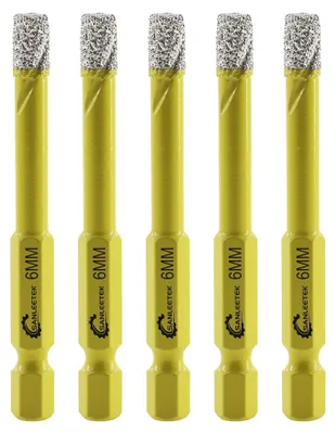 Obrázok produktu pre 5 kusov diamantových vrtákov s priemerom 6 mm na obklady a kameň