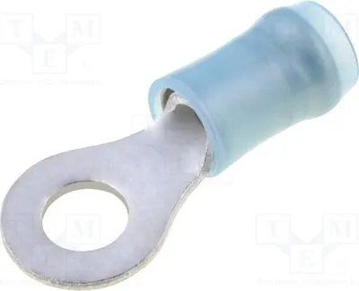 Zdjęcie produktu dla 5 sztuk: Złączka kablowa typu "ring", przekrój przewodu 1,25÷2 mm², gwint M4, średnica zewnętrzna: 4,34 mm, kolor: niebieski, oznaczenie: 320565, izolowana