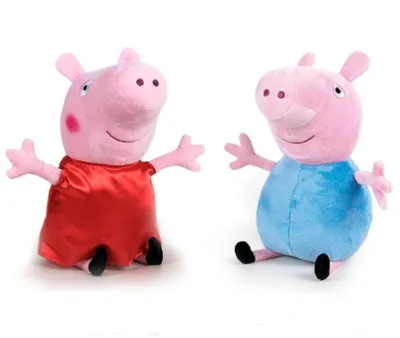 Produktbild von Peppa Wutz Plüschtier 2er Set – Peppa & George, 31 cm, Offizielles Lizenzprodukt