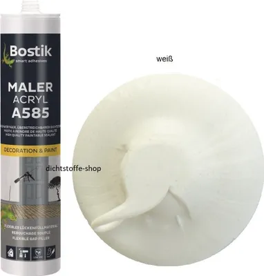 Produktbild von Bostik A585 Maler Acryl 300ml Kartusche 1K Fugen Acryl Dichtstoff Weiß