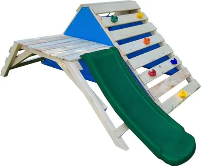 Immagine prodotto di Parco giochi da giardino Primo scivolo in legno/verde Małpiszon