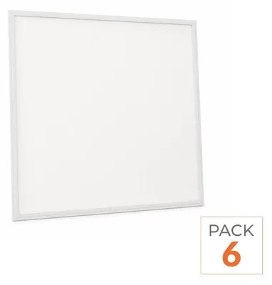 Image de Panneau LED mince 60x60, 32W, 130lm/W, compatible TRIAC, sans scintillement - Pack de 6 - Blanc neutre 4000K - 5500K