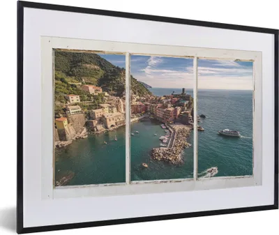 Produktbild von MuchoWow® MuchoWow® Gerahmtes Poster Aussicht - Insel - Wasser 60x40 cm - Poster mit zchwarzem Bilderrahmen - Schlafzimmer - Plakat in Rahmen - Drucken