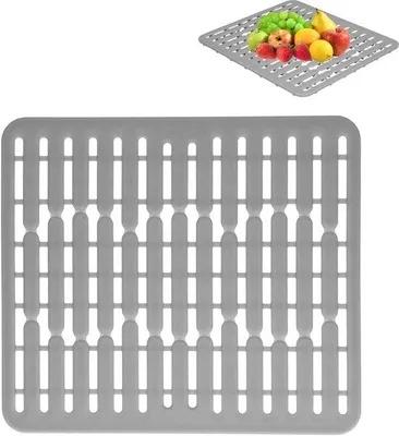Productafbeelding van Afvoer mat voor de gootsteen - hittebestendig silicone - antislip - beschermt de gootsteen