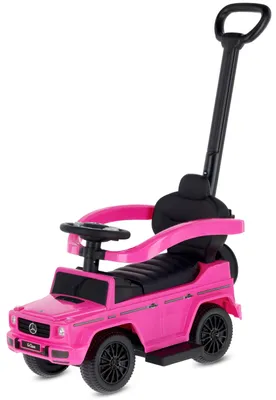 Produktbild von Rutschauto Mercedes G-Klasse 3-in-1 Rutscher mit Schubstange & Gummireifen Kinderfahrzeug Schiebeauto rosa Sun Baby