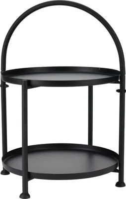 Produktbild von Runder Couchtisch im Loft-Stil mit Griff, aus Metall, 34 x 45,5 cm