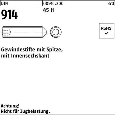 Produktbild von Reyher  Gewindestifte DIN 914 45 H M 10 x 8 009142000100008 (200 Stück)