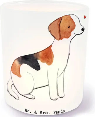 Produktbild von Mr. & Mrs. Panda Glas Windlicht Foxhound Moment - Transparent - Geschenk, Outdoor, Teelichthalter, Laufhund, Jagdhund, Garten, aus