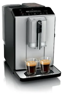 Obrázok produktu pre Kávovar, Bosch TIE20301, SER2, automatický kávovar na espresso, VeroCafe, 1300 W, 1,4 litra, 15 barov, funkcia OneTouch, MilkMagic Pro, hodvábne strieborná