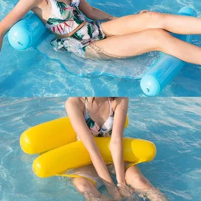 Zdjęcie produktu dla Leżak plażowy z hamakiem wodnym, 2-częściowy, niebieski
