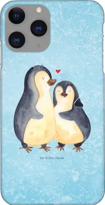 Produktbild von Mr. & Mrs. Panda Iphone 11 Pro Handyhülle Pinguin umarmen - Eisblau - Geschenk, Liebe, Hochzeit, Handy Case, Premium Kunststoff, Umarmung Verliebt, Verknallt