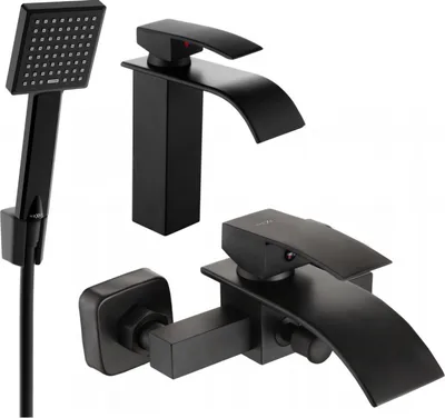 Produktbild von Mexen Aries R45 Badewannenset, Schwarz - 744803R45-70