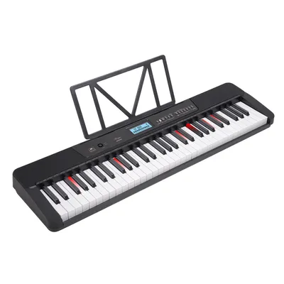 Obrázok produktu pre Keyboard Piano - Áengus A902 Keyboard so 61 klávesmi citlivými na rýchlosť, USB-MIDI - Tréningová funkcia s podsvietenými klávesmi - sustain pedál v balení