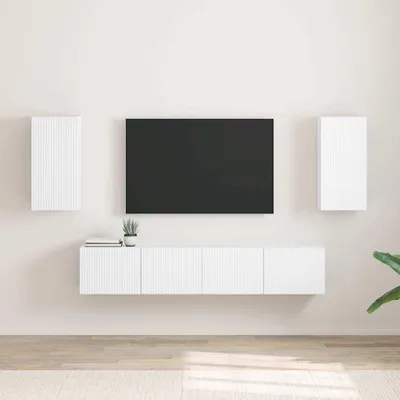 Obrázok produktu pre Maison Exclusive – TV skrinka na stenu, 2 kusy, biela, drevotrieska