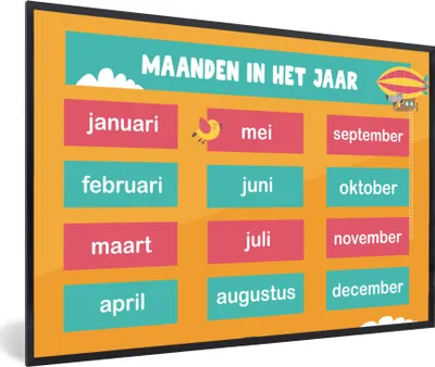 Produktbild von MuchoWow® MuchoWow® Gerahmtes Poster Kindergarten - Bildung - Jahr - Mädchen - Jungen - Kinder 60x40 cm - Poster mit zchwarzem Bilderrahmen - Printing - Wanddeko Schlafzimmer
