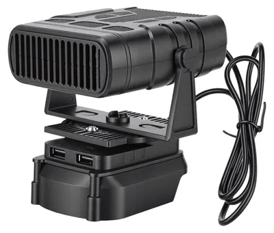 Image de Chauffage d'appoint sans fil, compatible avec Makita BL1830 BL1850 BL1840, batterie, 2 vitesses, silencieux, compact, avec deux ports USB