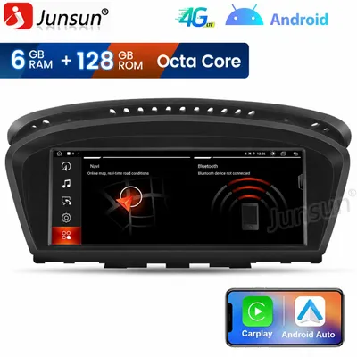 Obrázok produktu pre 8,8-palcové autorádio s Androidom, CarPlay, GPS navigáciou, Wi-Fi, 4G-LTE, Bluetooth, ovládaním na volante, USB portom, 6+128 GB úložiskom a 8-jadrovým procesorom, určené pre modely BMW E60, E61, E63, E64, E90, E91, E92, E93 s systémom CCC, Obrázok generovaný UI
