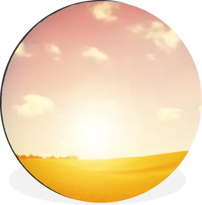 Produktbild von MuchoWow® Aluminium Wandkreis Glühen bei Sonnenuntergang Ø 60 cm Wanddeko Modern Wohnzimmer - Wand Kreis - Wandbild - Schlafzimmer - Aluminium Bild - Kinderzimmer - Wohnzimmer Dekoration - Wandschmuck