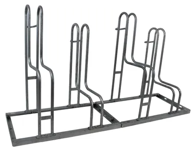 Produktbild von Fahrradständer für 4 Fahrräder höhenversetzt 140 x 75,5 cm Stahl feuerverzinkt grau 2x2 Bodenparker Reihenparker