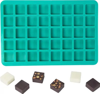 Produktbild von Webake Schokoladenform Silikon Quadratisch Backform Pralinenform 40er Silikonform Seifenform für Schokolade, Süßigkeiten, Eiswürfel, Gummis, Gelee, Pralinen, Karamell