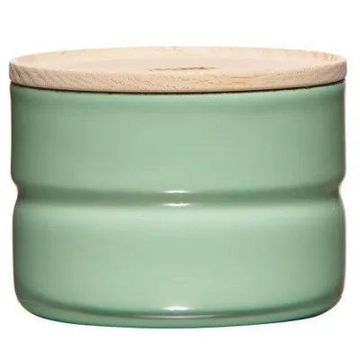 Produktbild von Riess Vorratsdose mit Eschenholzdeckel Ø8cm 0,19L Green Emaille