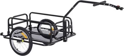 Productafbeelding van Fietskar - Bagageaanhanger - Vervoer Boodschappen - Universele Koppeling - 155 x 71.5 cm - Zwart