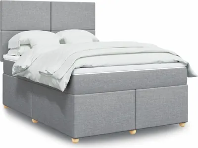 Produktbild von Maison Exclusive - Boxspringbett mit Matratze Hellgrau 160x200 cm Stoff