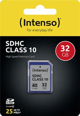 Zdjęcie produktu dla Intenso 32GB SDHC, 32 GB, SDHC, Klasa 10, UHS-I, 90 MB/s, Class 1 (U1)