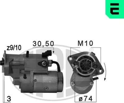Produktbild von ERA 220703A Starter Anlasser 2,2kW für TOYOTA COROLLA (ZZE12, NDE12, ZDE12) 12V