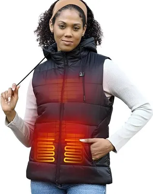 Produktbild von Beheizbare Weste mit Heat-It Technologie, Polyester Wärmeweste mit Kapuze, Uni Heizweste - LANDWEAR M