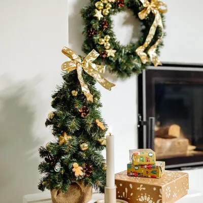 Produktbild von Creative Home Weihnachtsbaum Geschmückt Gold - Höhe 40 cm - Künstlich