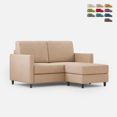 Produktbild von Moderner Zweisitzer-Stoffsofa 158cm mit Fußhocker Karay 140P - Beige
