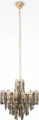 Produktbild von Hängelampe Metall Glas Ø 48,8 cm rund H: max. 154,2 cm in Gold E14 Modern Kristall
