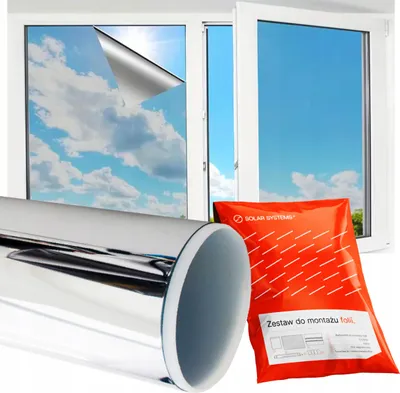 Produktbild von Spiegelfolie Fenster Sichtschutz – innen durchsichtig & außen blickdicht 152x400– UV-Schutz, selbstklebend, inkl. Montageset