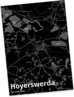 Produktbild von Mr. & Mrs. Panda Postkarte Hoyerswerda - Geschenk, einzelkarte, Ansichtskarten, Stadt Dorf Karte Landkarte Map Stadtplan, Postkarten, Fotokarte, Ansichtskarte