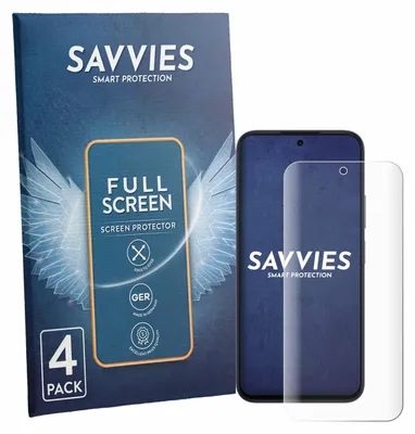 Produktbild von 4x Savvies Fullscreen Schutzfolie für Oppo A6k Displayschutz Folie Fullcover Klar Transparent