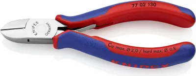 Produktbild von Knipex KP-7702130, Hand-Kabelschneider, Blau, Rot, Kunststoff, Stahl, Blau, Rot, Edelstahl, 60 HRC, 1,8 cm