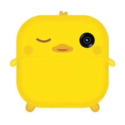 Imagen del producto de Cámara de impresión instantánea para niños, con funciones de vídeo, ideal para fomentar la creatividad. Color: amarillo