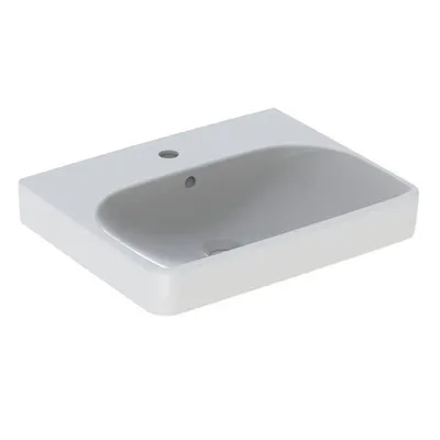 Produktbild von Geberit Waschtisch Square SMYLE mit Hahnloch, mit Überlauf 550 x 440 mm weiß