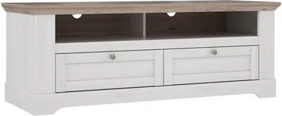 Produktbild von Furniture24 Fernsehschrank Iloppa TIQT121 Schneeiche 2 Schubladen Lowboard Unterschrank