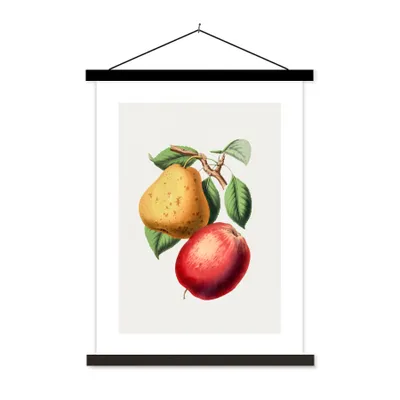 Produktbild von MuchoWow® Textilposter Birne - Apfel - Baum 90x120 cm mit schwarzem Rahmen - Dekoration