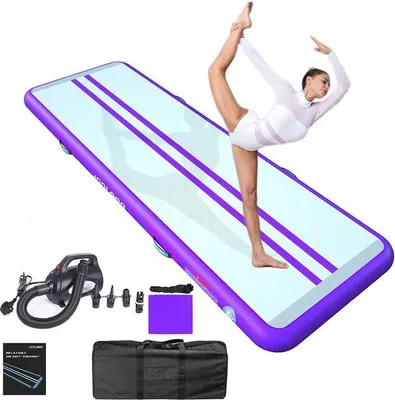 Produktbild von Famanu Gymnastikmat aufblasbar 3-8m - vielseitige Trainingsmat für Gymnastik, Yoga und Taekwondo