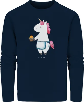 Produktbild von Mr. & Mrs. Panda Baumwoll Pullover Einhorn Muffin Größe L - French Navy - Geschenk, Bio, Pulli, Grüße, Unicorn, Sweater, Geburtstag, Glückwünsche, Sweatshirt, Kekse
