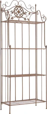 Produktbild von CLP Pflanzenregal Metall klappbar Flora, Blumenregal 4 Ebenen, Standregal antik braun